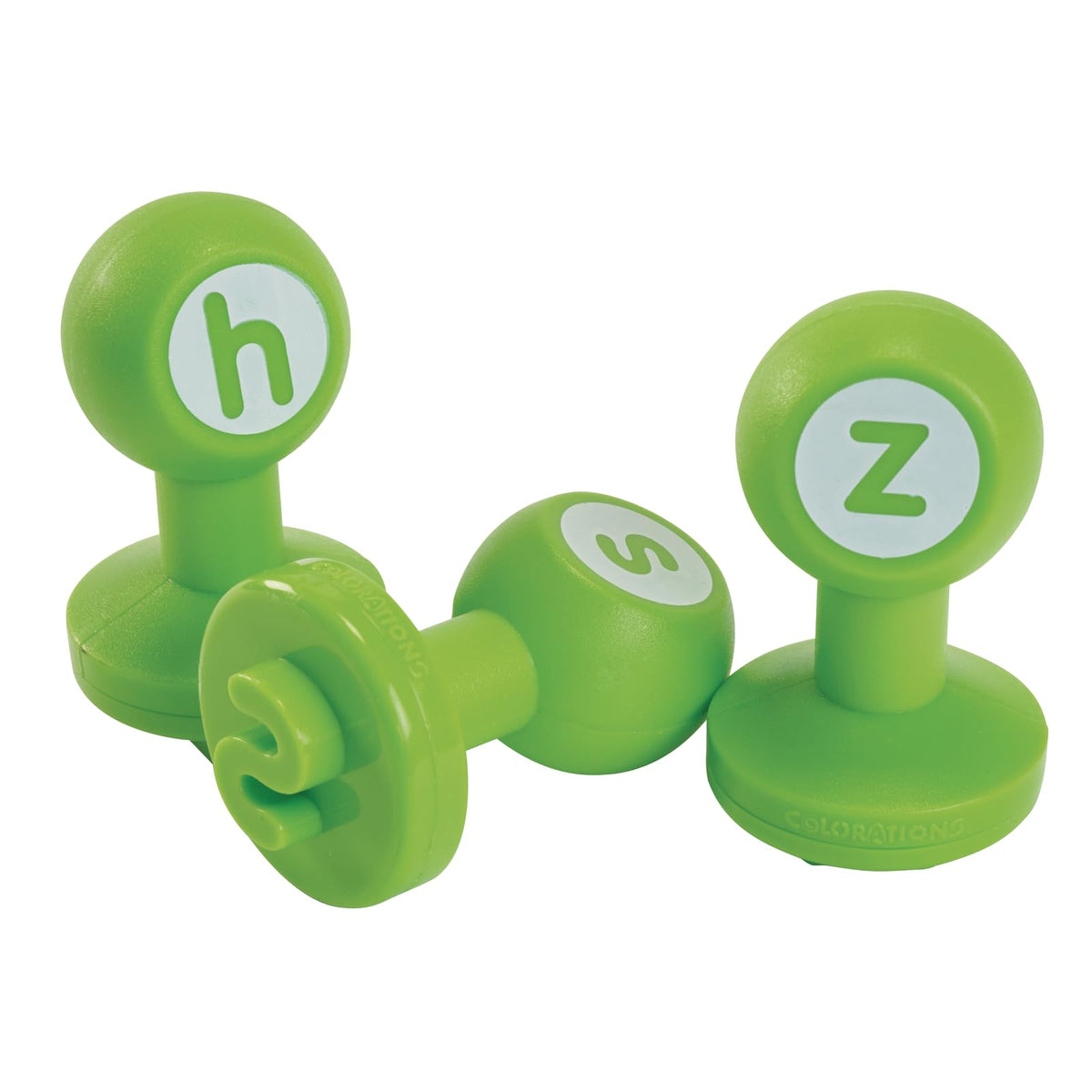 Colorations ergonomic-grip dough stampers fit small hands for better control.