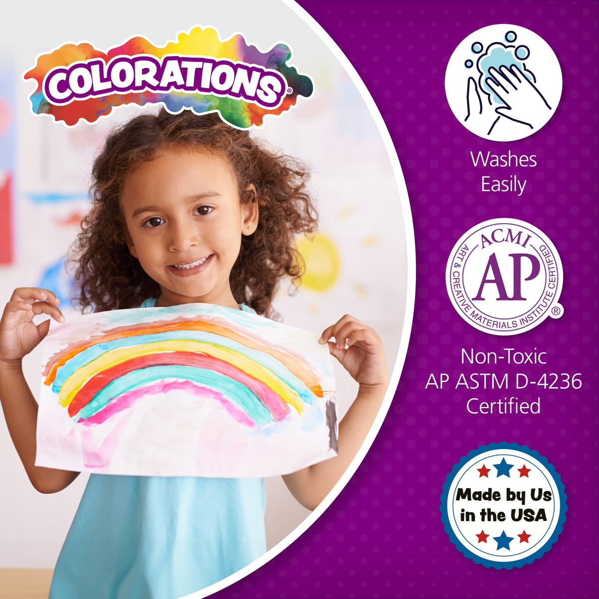 Colorations magenta on paper swatch demonstrating opaque coverage.