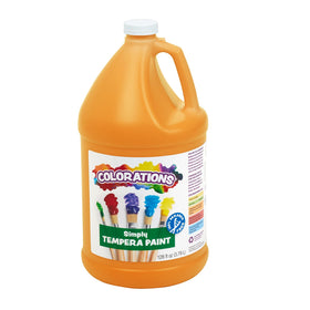 Colorations tempera paint orange 1 gal packshot highlights vibrant classroom-ready color