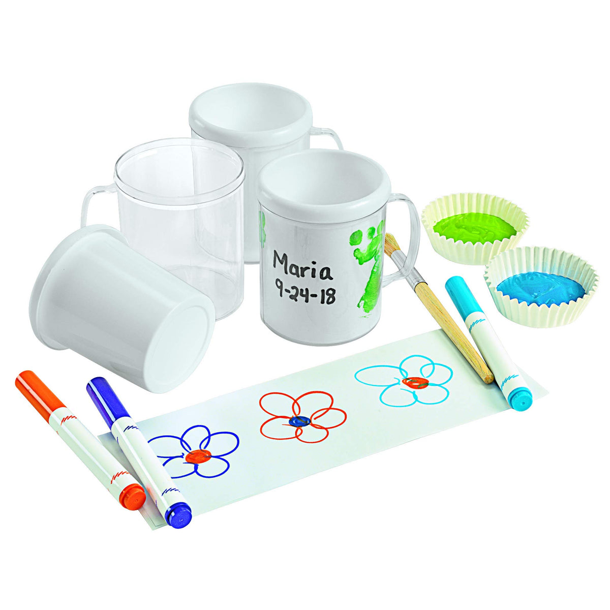 Colorations mugs are washable after removing the paper for lasting artwork.