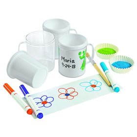 Colorations mugs are washable after removing the paper for lasting artwork.