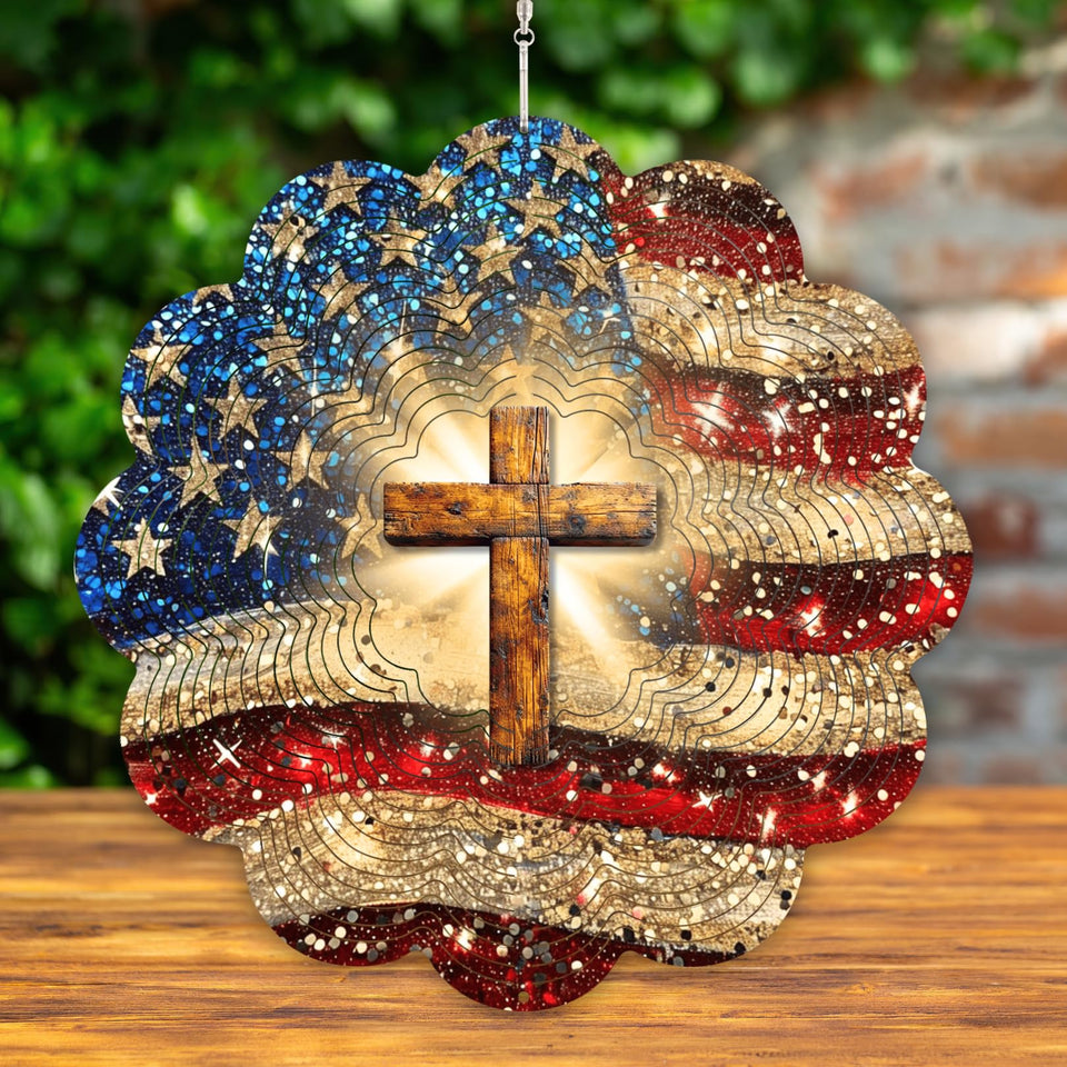 Colorfairy Faith & Freedom-07 close-up shows 3D laser-cut layers for durable outdoor decor.