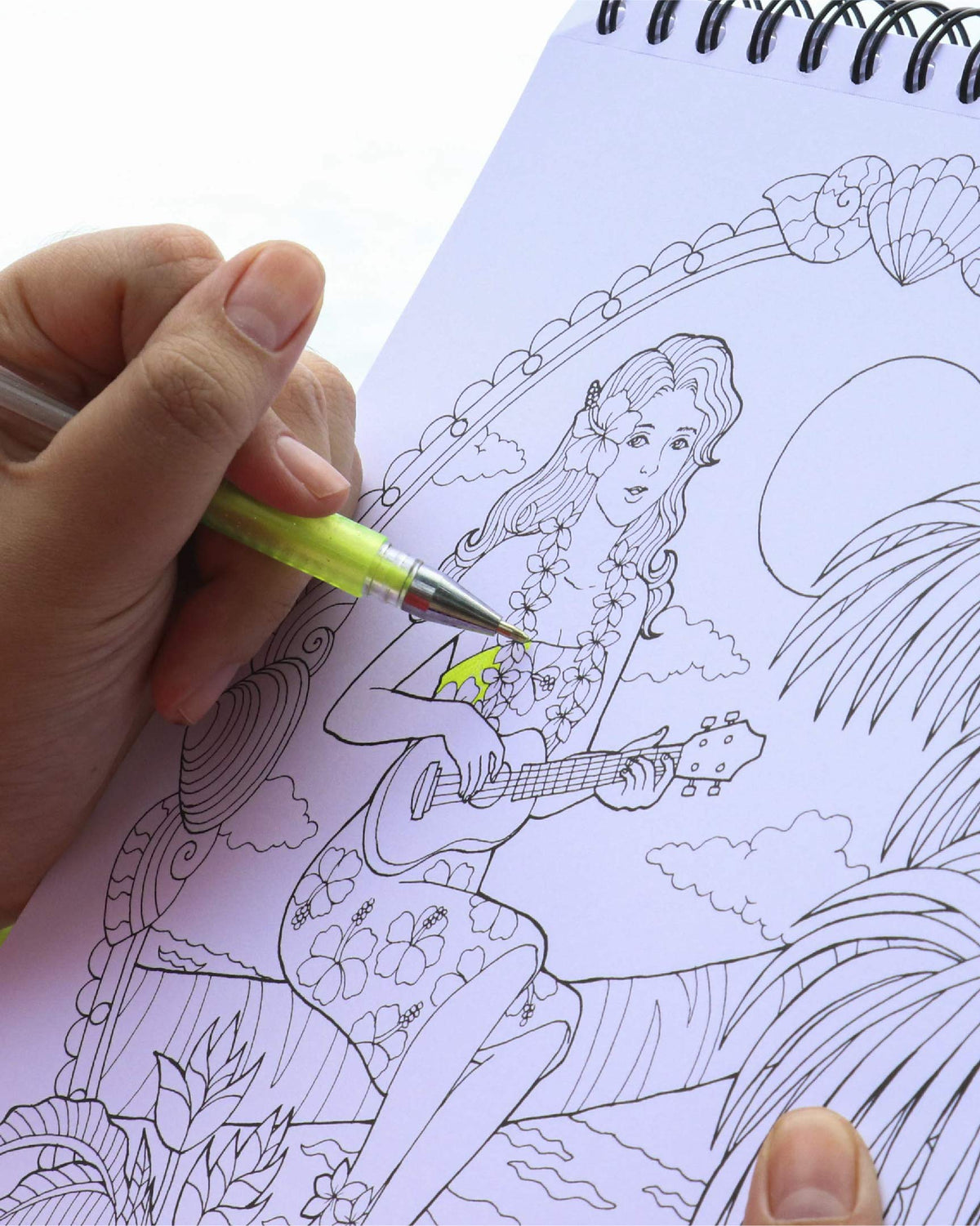 ColorIt bird-of-paradise pattern to spark imagination and color blending.