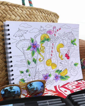 ColorIt tropical water reflection motif for soothing, immersive coloring experience.