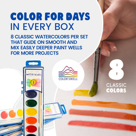 Color Swell classroom art projects with bulk watercolor packs.