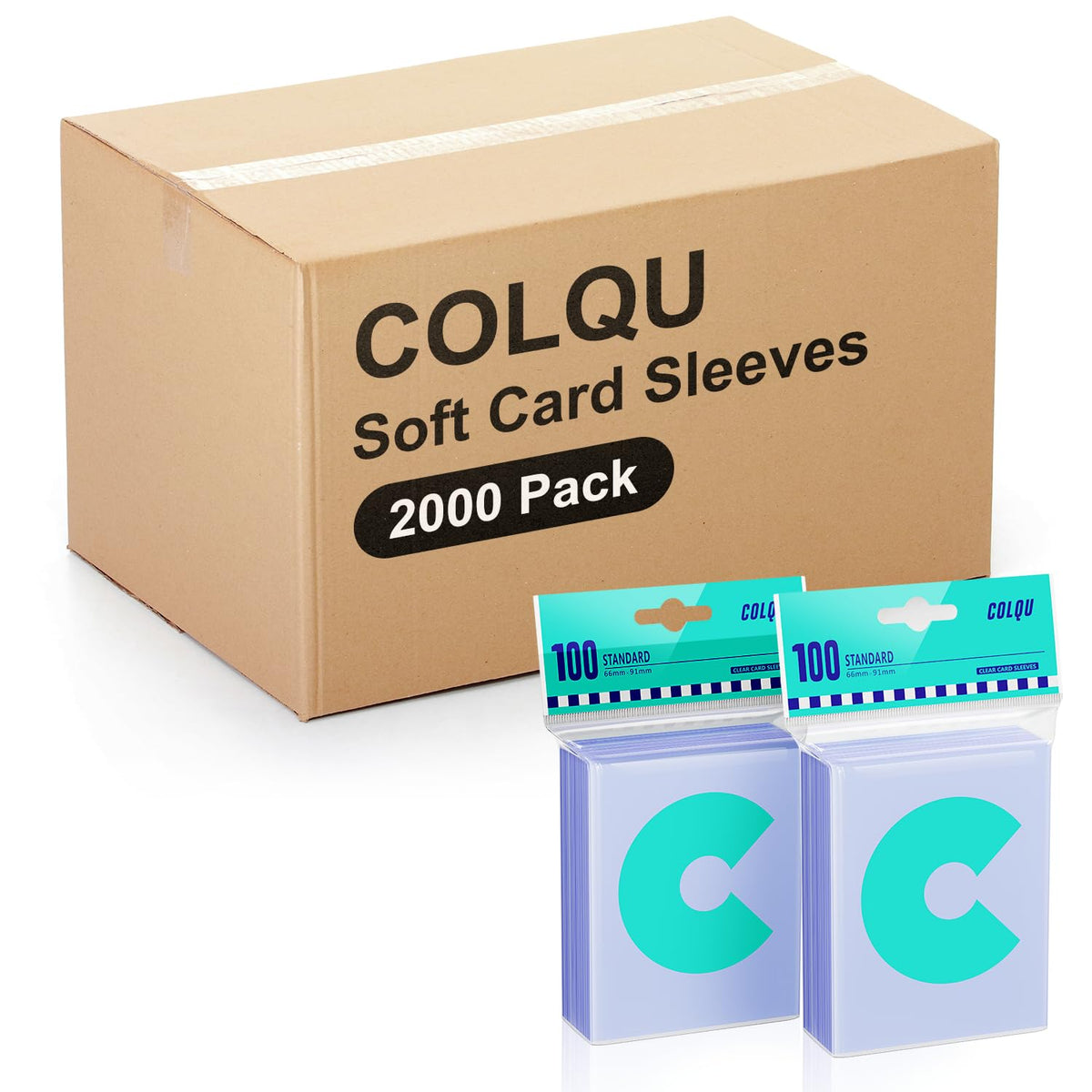 COLQU 2000ct clear card sleeves protect trading cards from scratches and dirt.