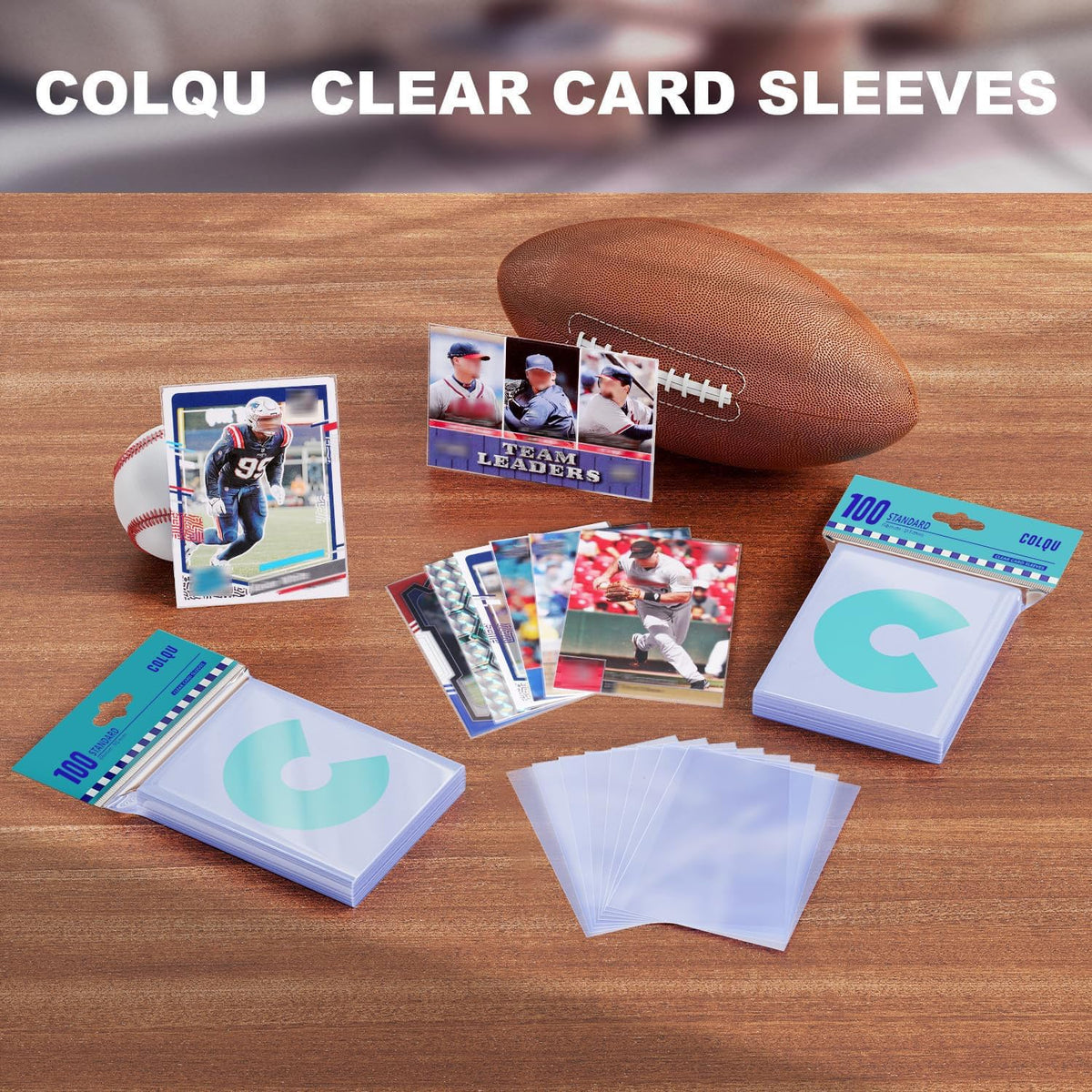 COLQU standard 66x91mm sleeves fit MTG and sports cards for safe storage.