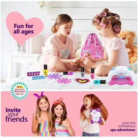 Combaybe spa setup encourages shared fun during a DIY manicure party.