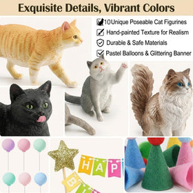 Comfudu grooming cat figurine adds sophisticated texture for display.
