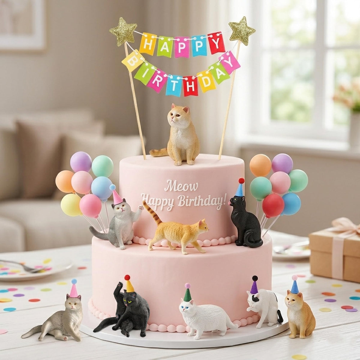 Comfudu playful cat figurine brings life to photos and table decor.
