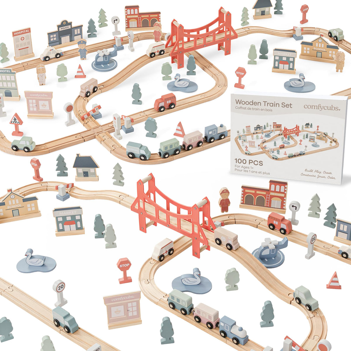 Comfy Cubs durable train play set withstands daily toddler use.