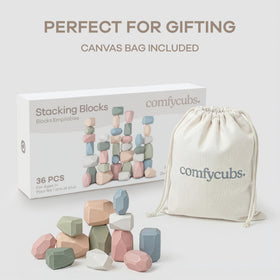 Comfy Cubs durable wooden stones reflect quality and long-lasting play experiences.