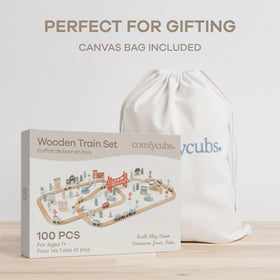Comfy Cubs natural wood materials keep play safe with smooth finishes.