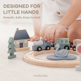 Comfy Cubs town elements and signs help early navigation and narratives