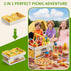 Comirth play food sets fruits and vegetables inspire pretend shopping and colorful pretend cooking.