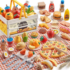 Comirth play food sets picnic blanket creates cozy outdoor pretend dining scenes.