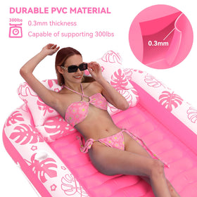 Closeup of COMMOUDS detachable cervical pillow on pool lounger for adjustable neck support