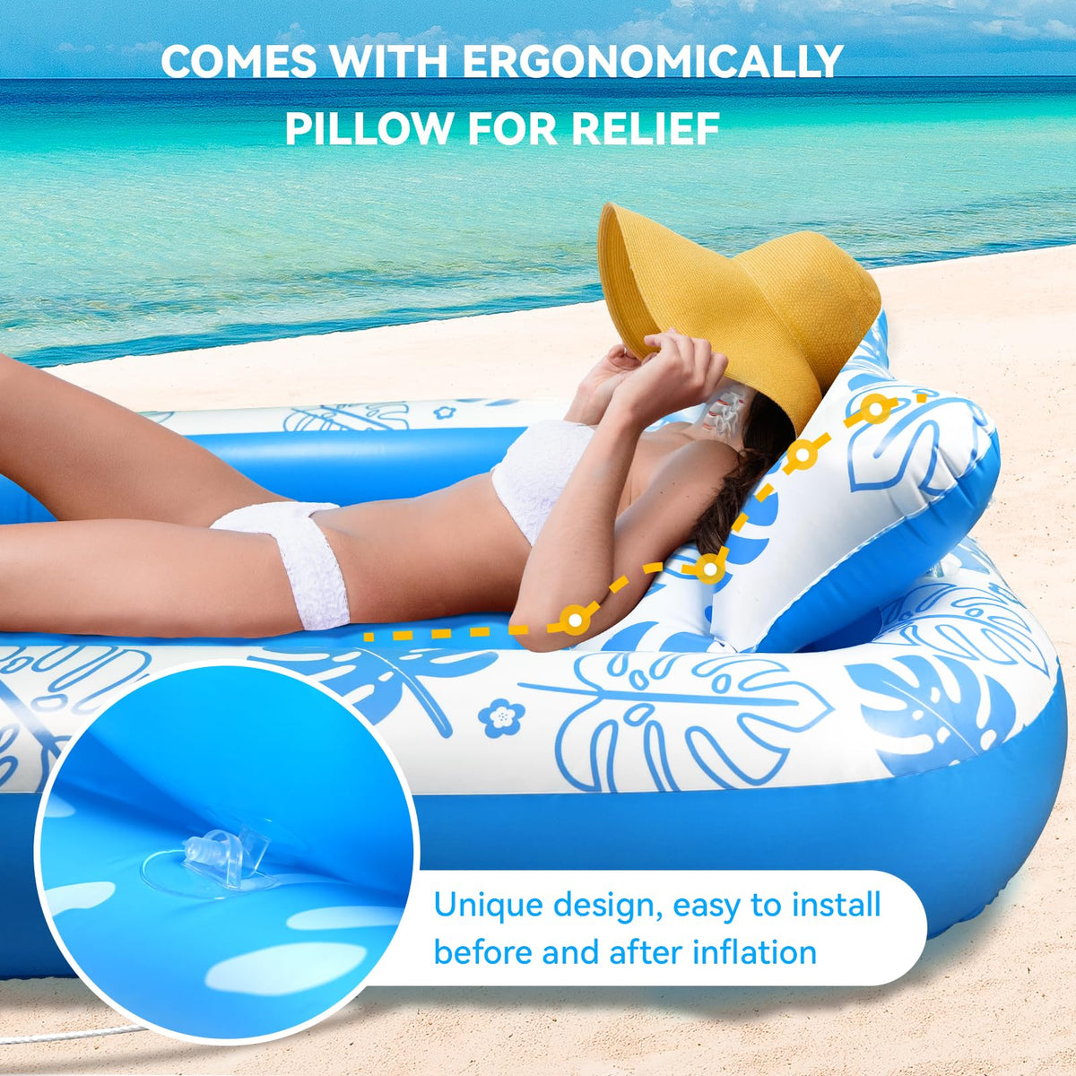 COMMOUDS detachable cervical pillow for neck support during relaxation
