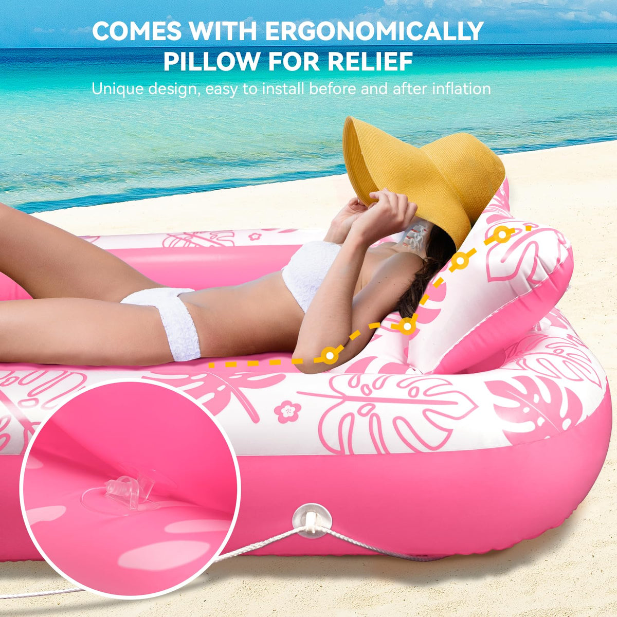 COMMOUDS pool lounger accessories including base and cup holders for easy hydration by the water