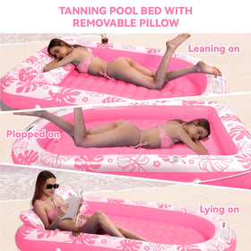 COMMOUDS drainage outlet on pool lounger for quick draining and compact storage