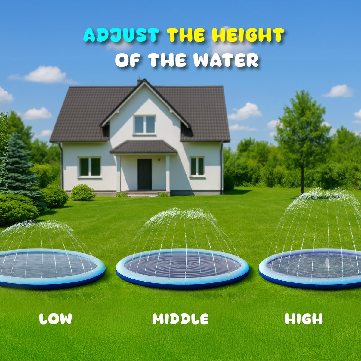 COMMOUDS splash pad backyard fun for kids and pets