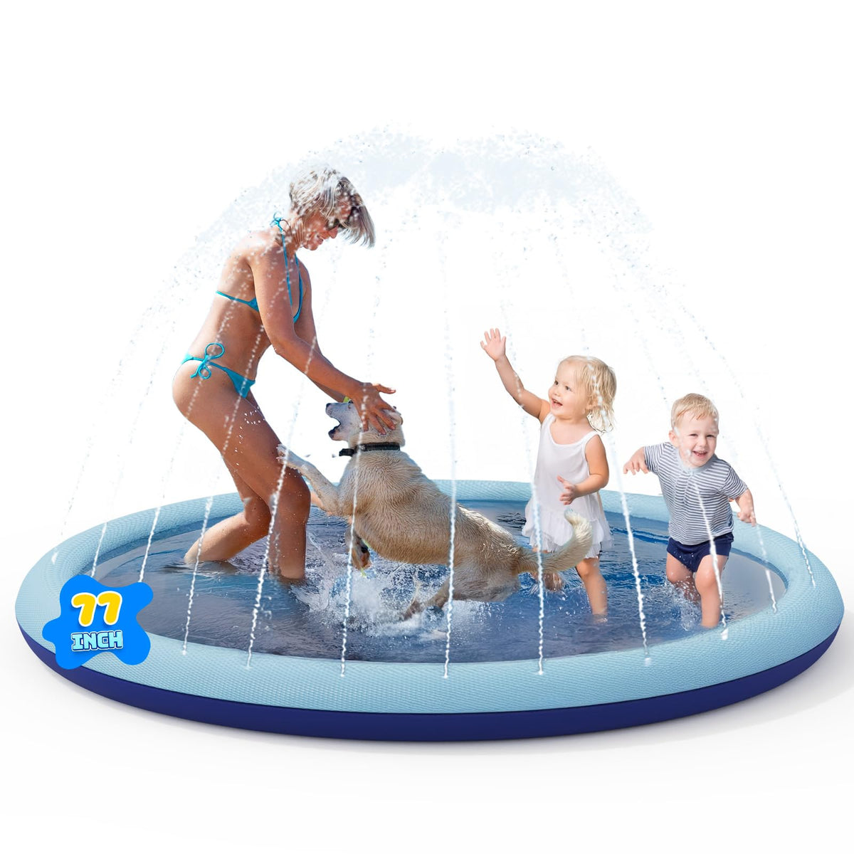 COMMOUDS splash pad non-slip surface keeps kids safe during water play