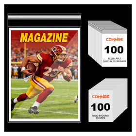 Comnge 100-pack magazine bags provide crystal-clear protection for comics and magazines
