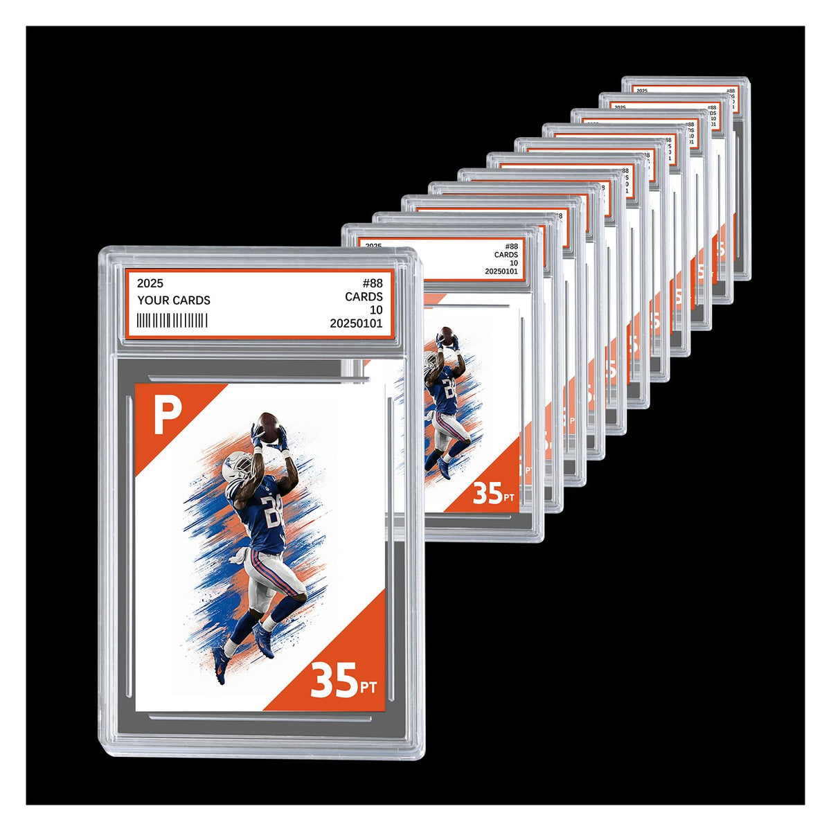 Comnge 12ct graded card slab case showcases cards in crystal-clear, UV-protected display.