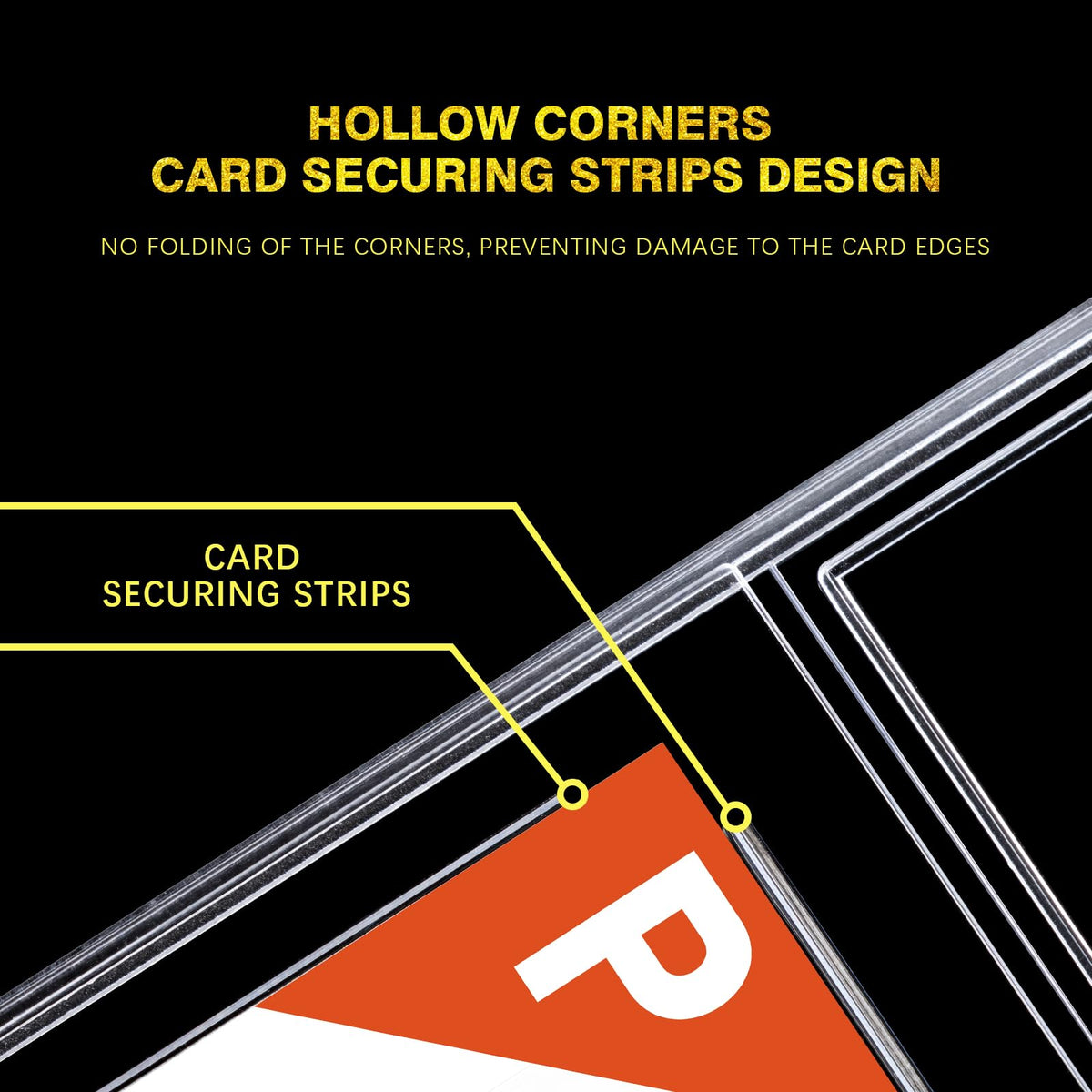 Comnge corner cutouts allow effortless card placement during setup.