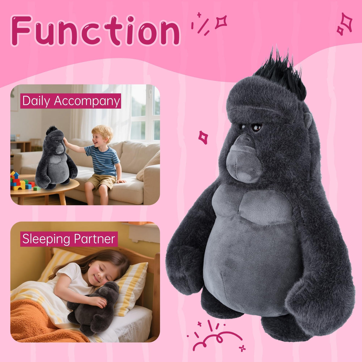 Comnonage gorilla plush offering emotional connection and comforting presence