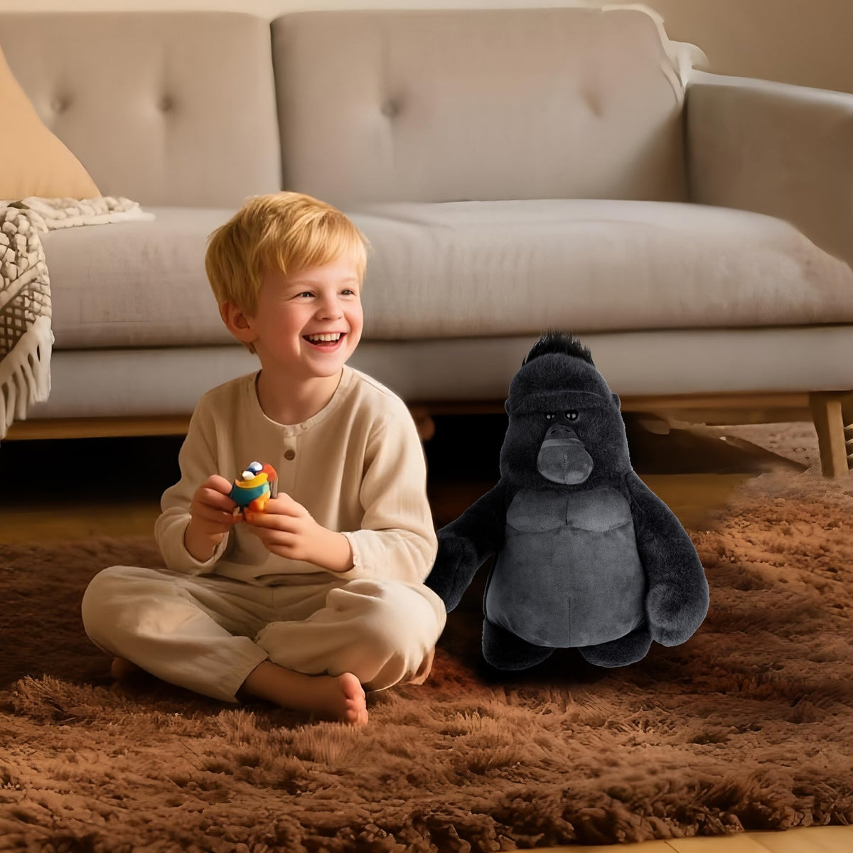 Comnonage gorilla plush companion for kids during playtime and learning