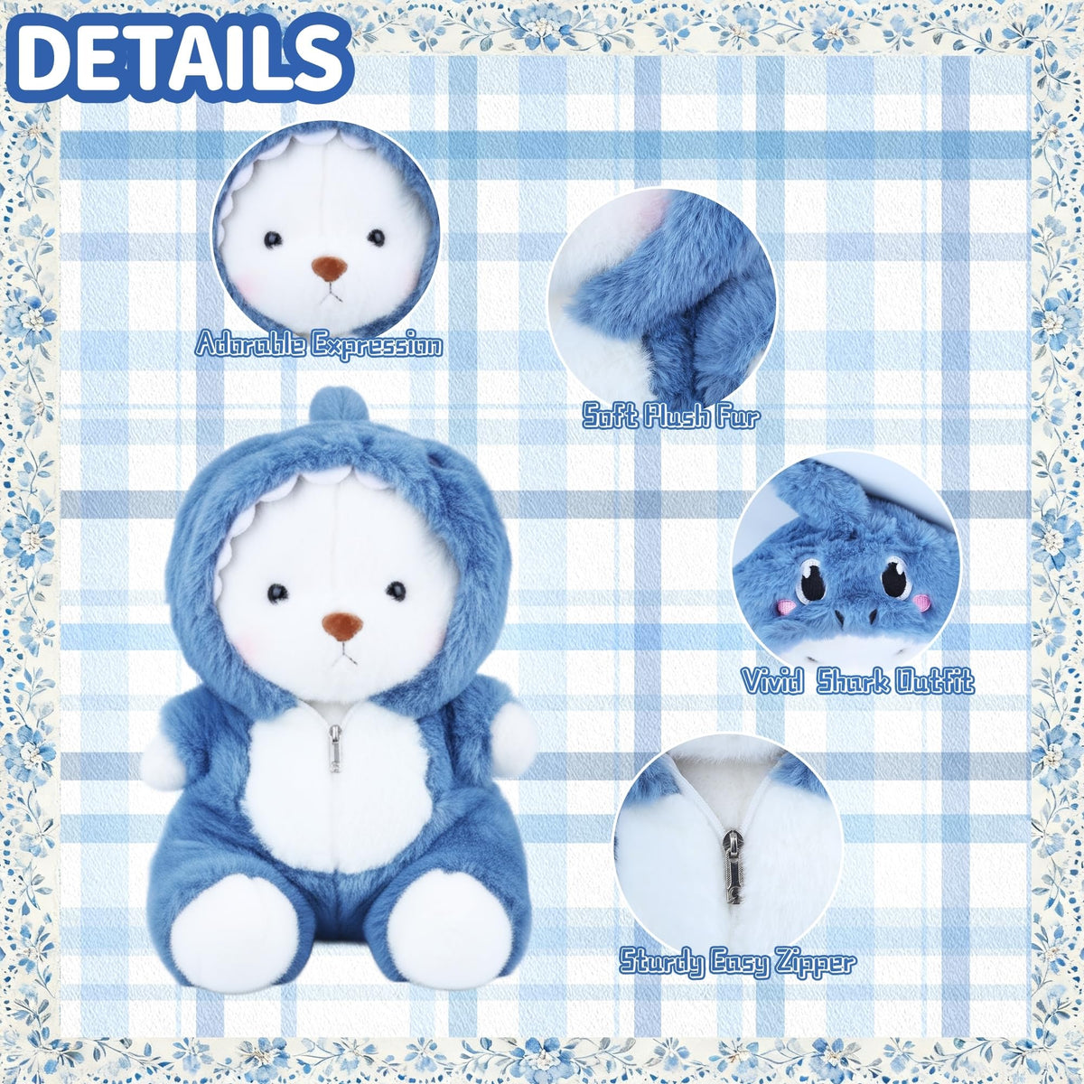 Close-up of Comnonage teddy bear fur and stitched features for a comforting look