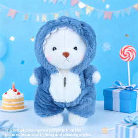 Comnonage teddy bear with movable legs, poseable for seated or standing displays