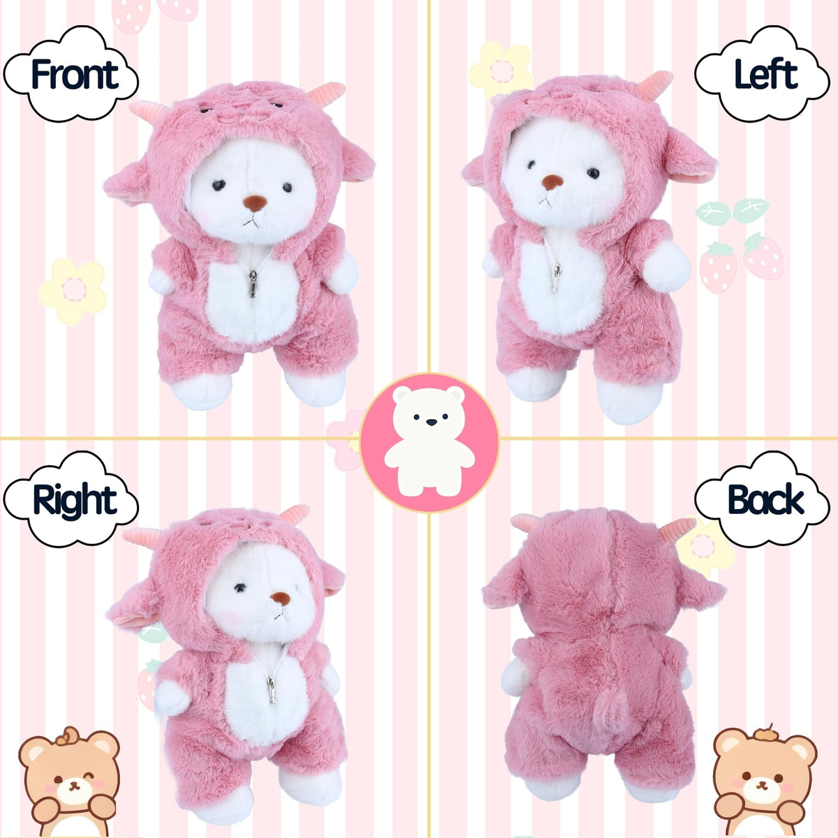 Comnonage Teddy Bear Plush compact size for easy carry and travel.