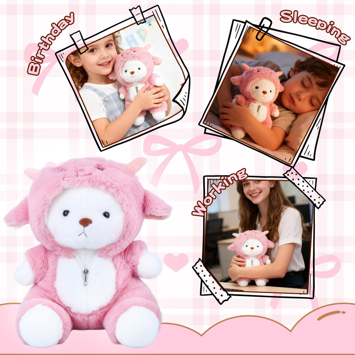 Comnonage Easy-clean plush surface keeps cuddles fresh and hygienic.