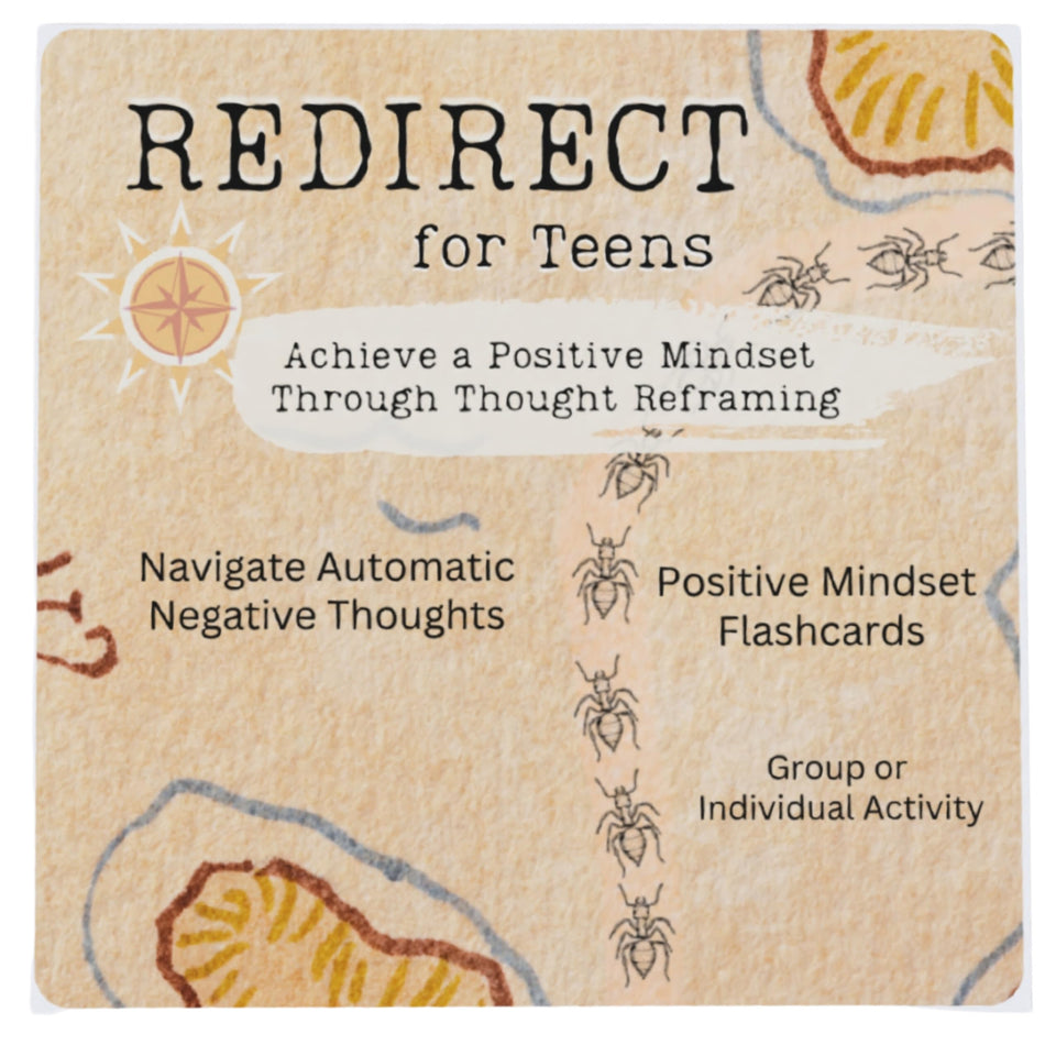 COMPASS Redirect Flashcards overview showing the set for reframing negative thoughts into positive self-talk.