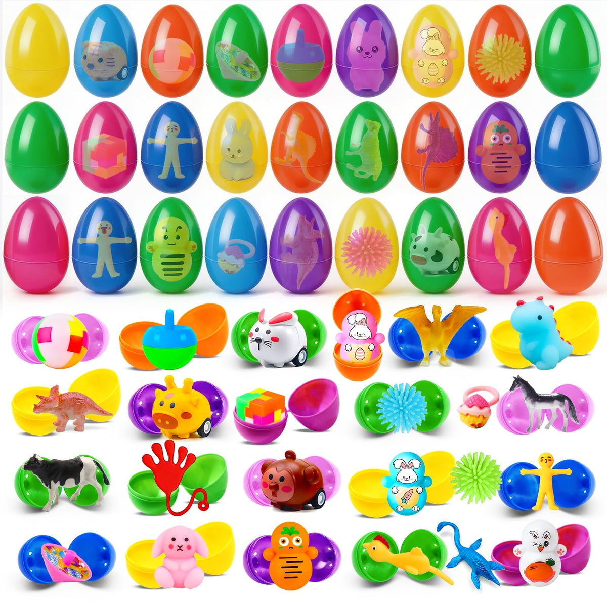 Coneatness six color Easter eggs ready for an exciting egg hunt