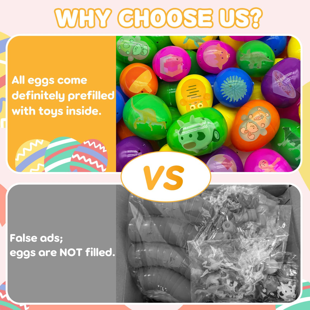 Coneatness prefilled toy eggs showcase small surprises like rings and squishies