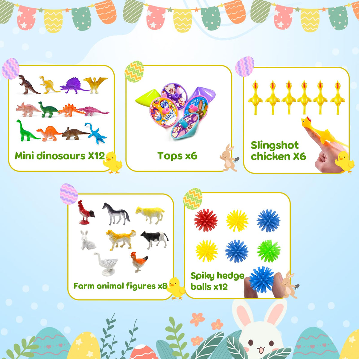 Coneatness egg hunt set with 110 prefilled eggs for quick party planning