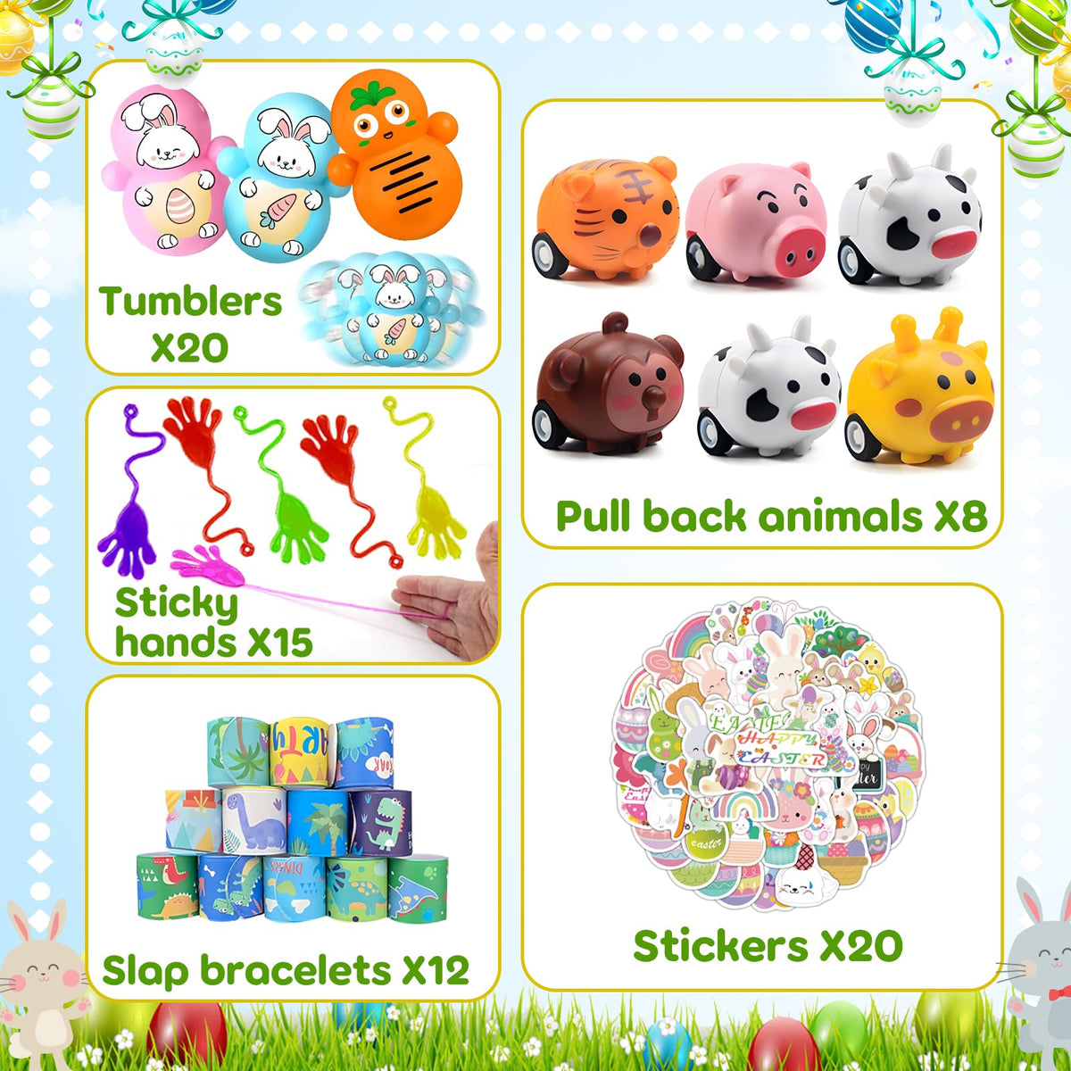 Coneatness slap bracelets Easter toy, colorful addition to goody bags.