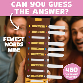 CONFIDENT? closeup as words reveal one by one for guessing