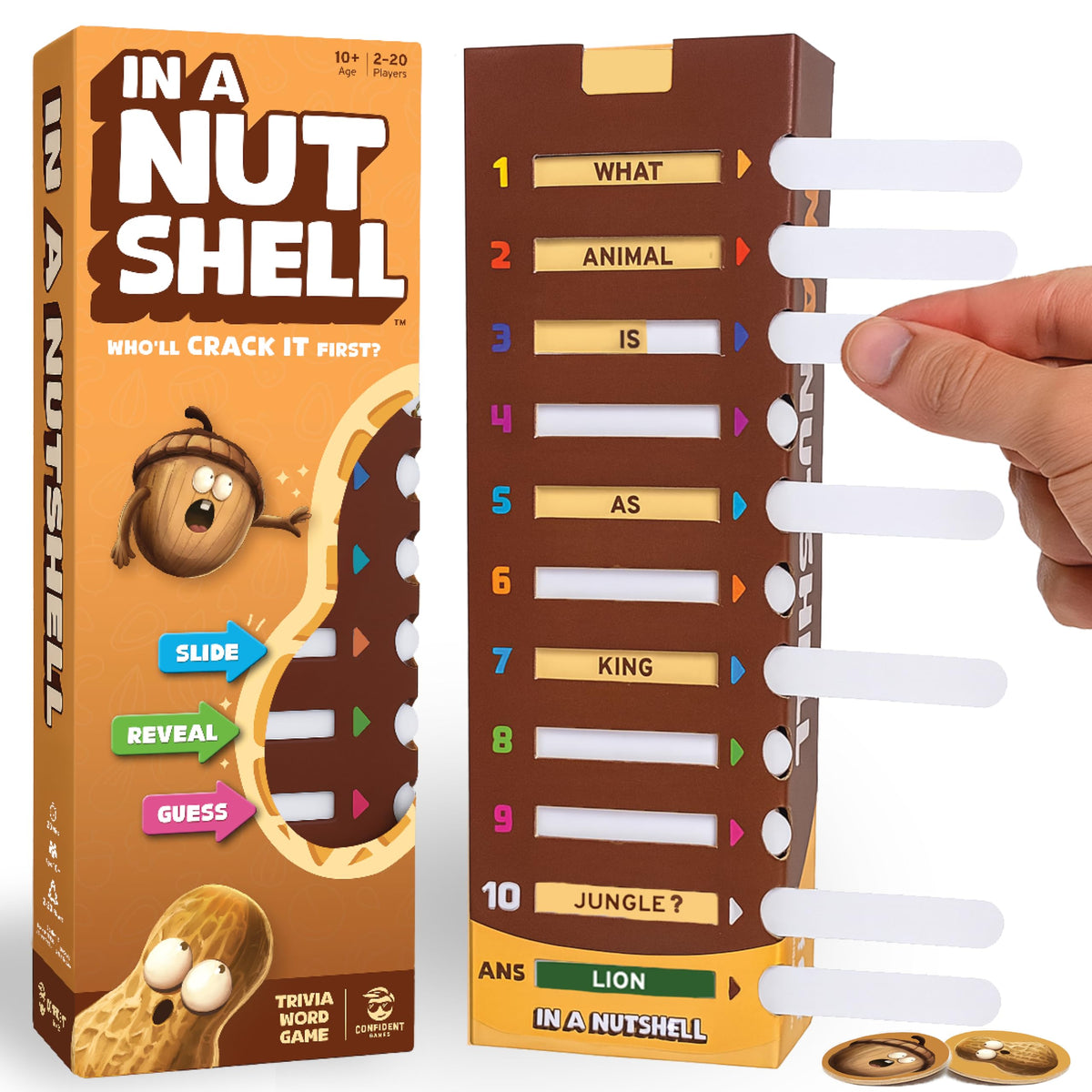 CONFIDENT? slide and reveal board game in use during family night