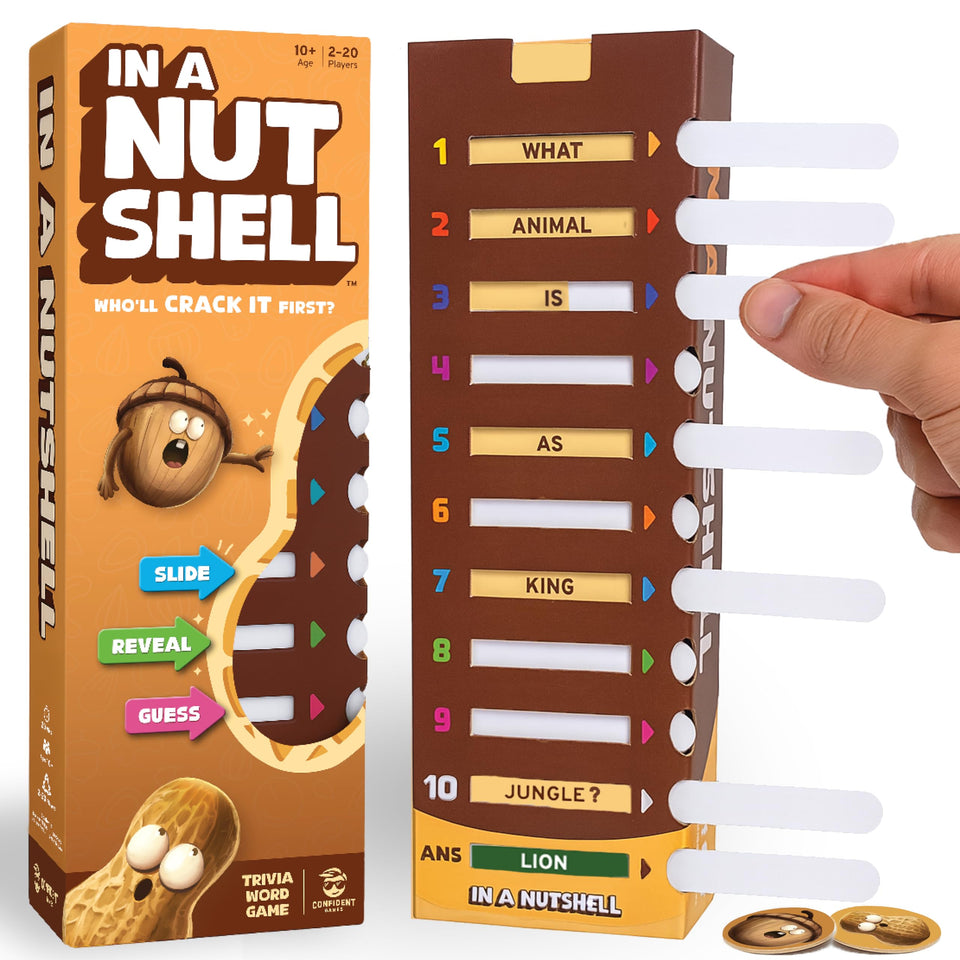 CONFIDENT? slide and reveal board game in use during family night