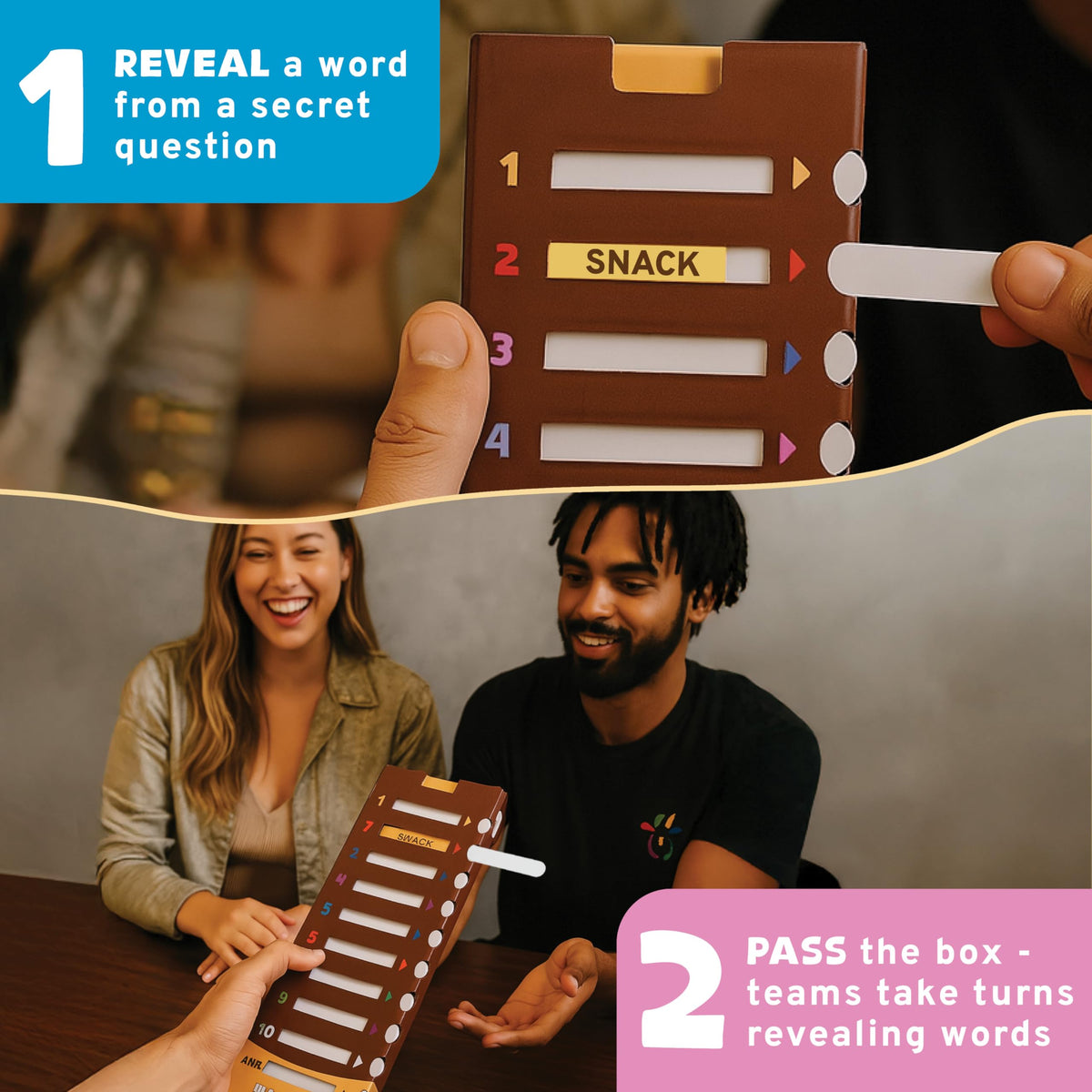 CONFIDENT? two game modes shown on packaging inviting varied play