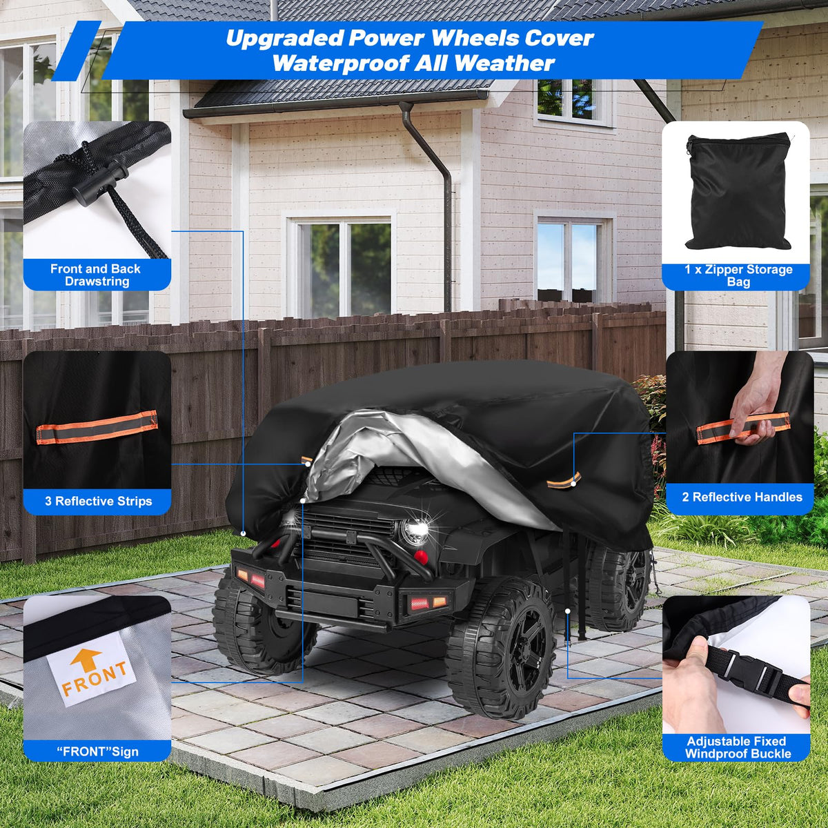 CONFUTURY car cover with three reflective strips for night visibility
