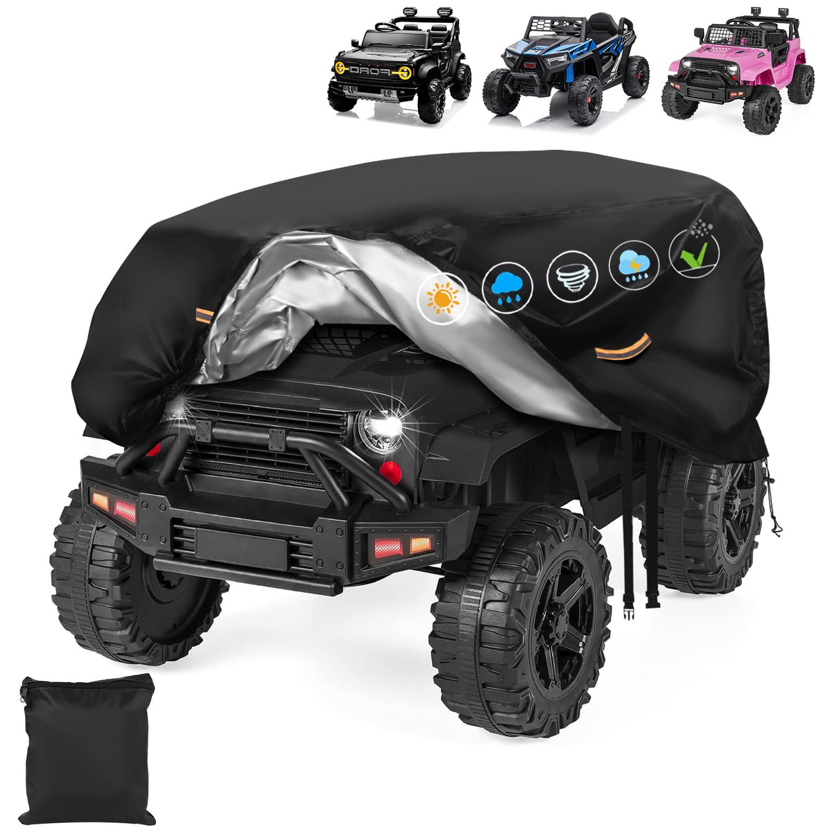 CONFUTURY large kids car cover protects Power Wheels with waterproof shield