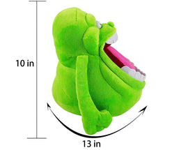 CONHENCI Slimer plush 13x10 inch size ideal for bedtime hugs.
