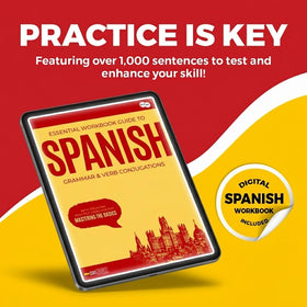 Digital workbook access from conJUGAR offers 1,000+ practice sentences.