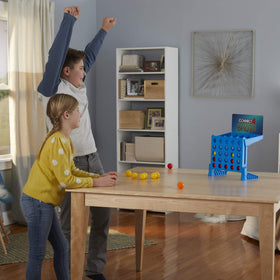 Connect 4 Shots quick-start setup enables instant playtime.