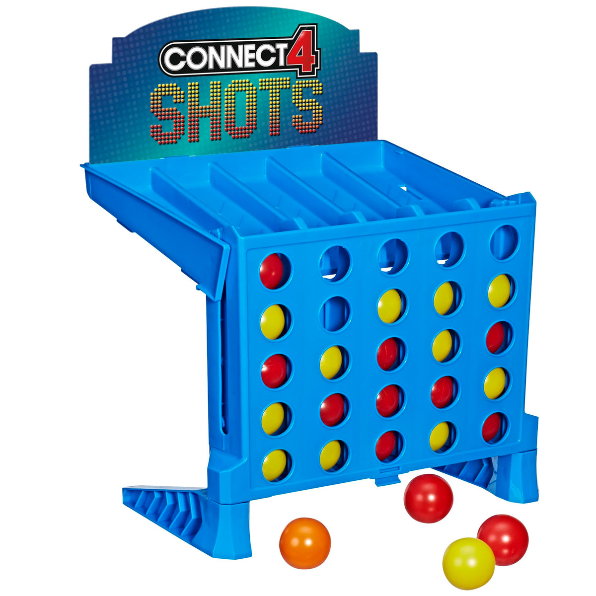 Connect 4 Shots grid assembly for quick setup and portable play.